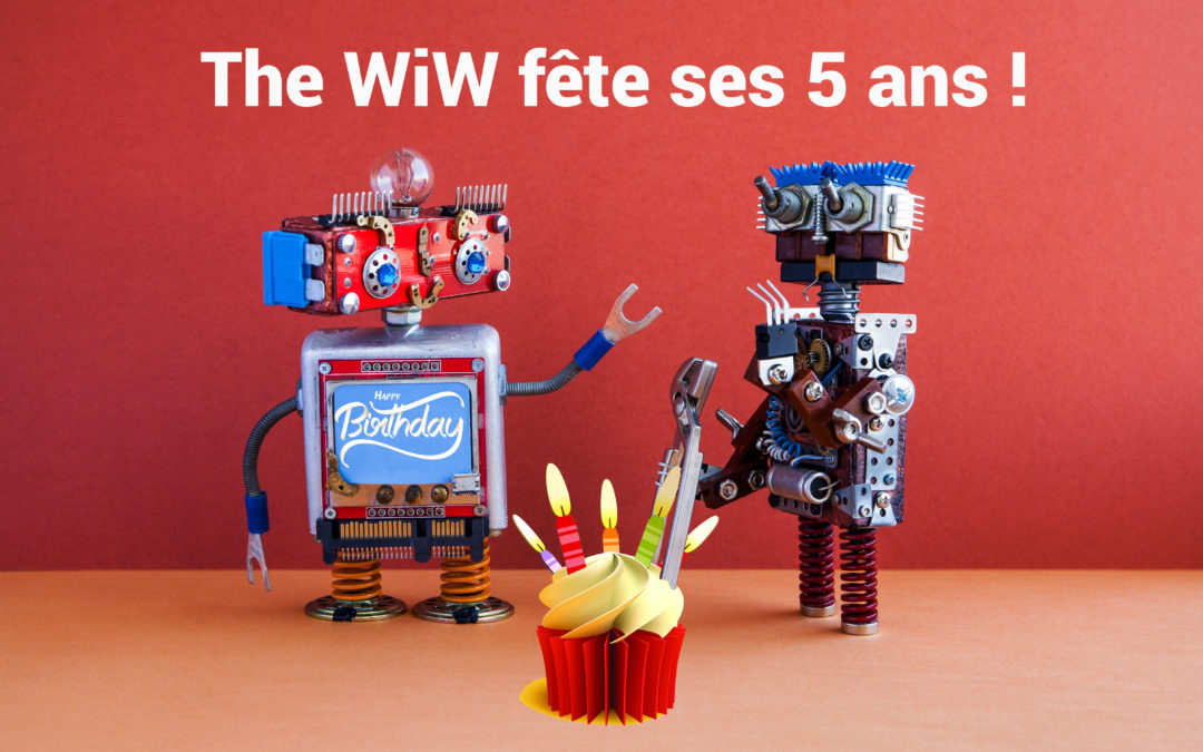 Deux robots célébrant les 5 ans de The WiW