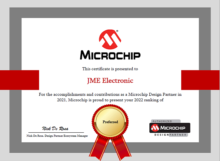 JME Electronic est design partner de Microchip Technology