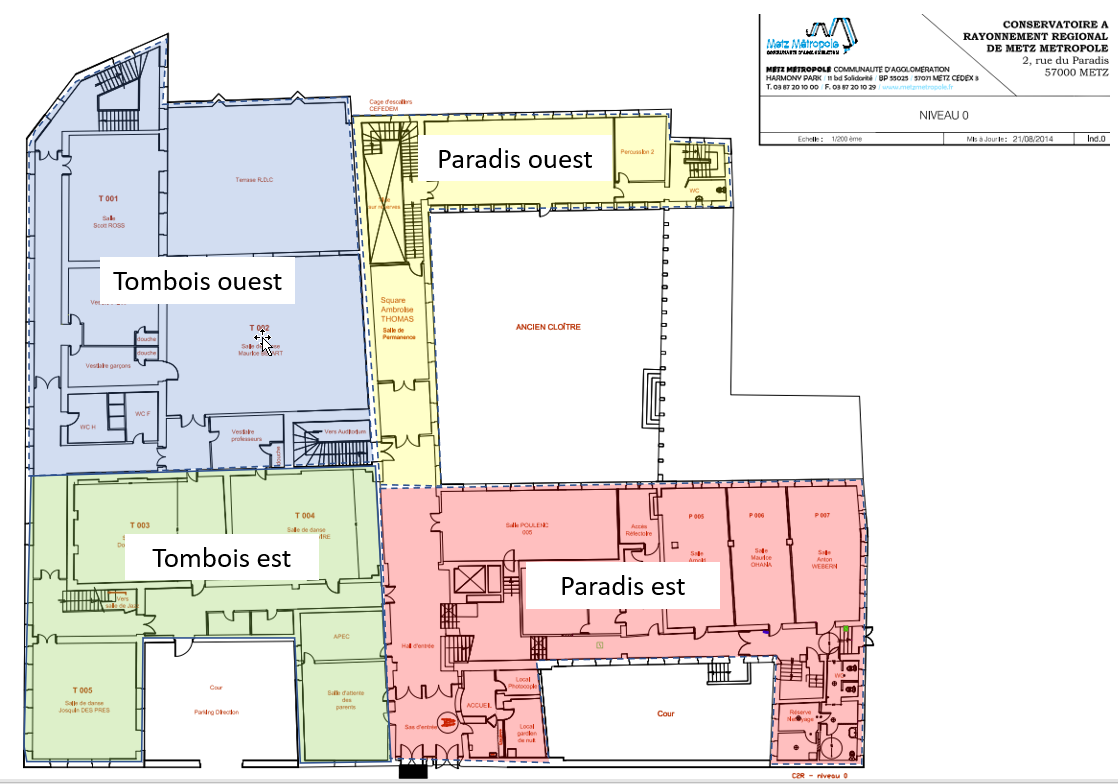 Plan général du Conservatoire à Rayonnement Général (CRR) de Metz
